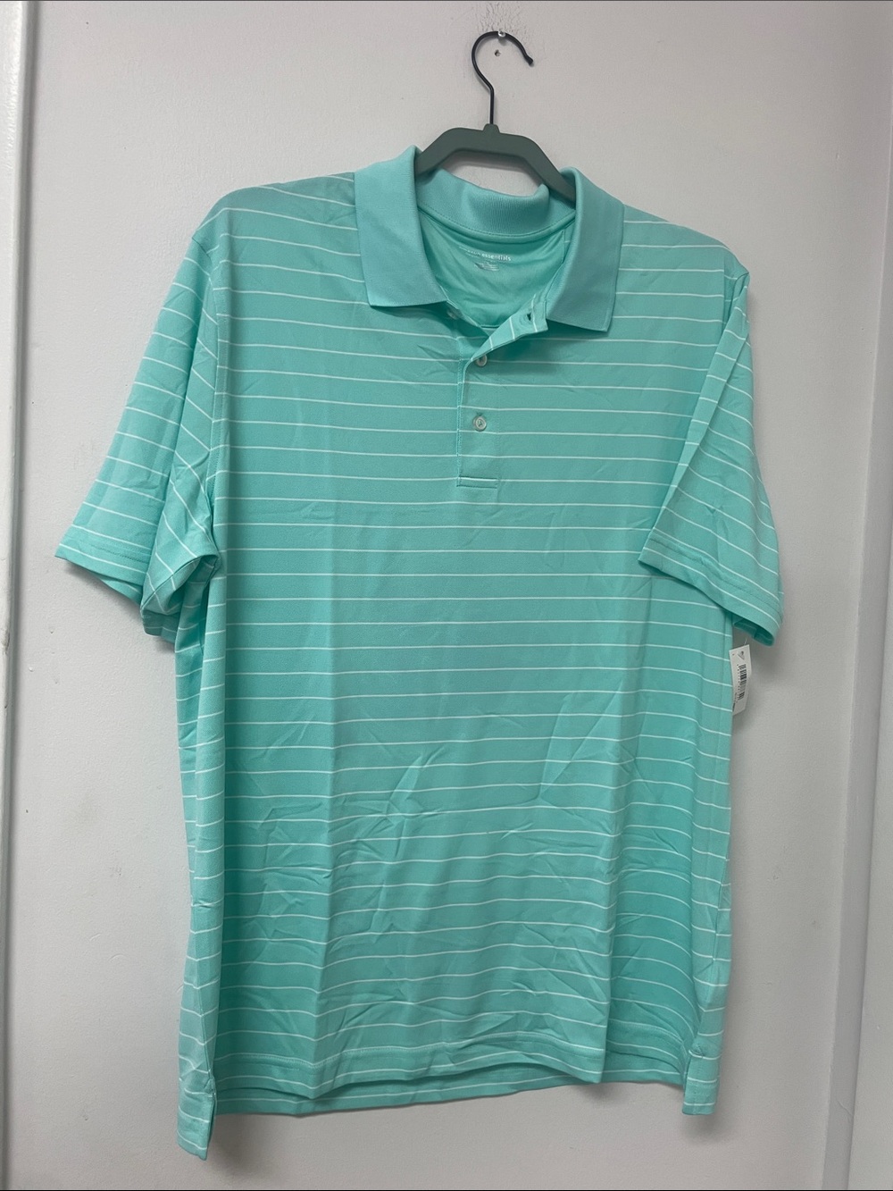 Amazon Essentials Aqua Green Striped Polo Shirt